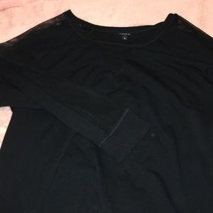 Women’s long sheer sleeved black dress